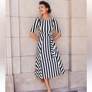 Boden Cleo Belted Midi Dress Size 6